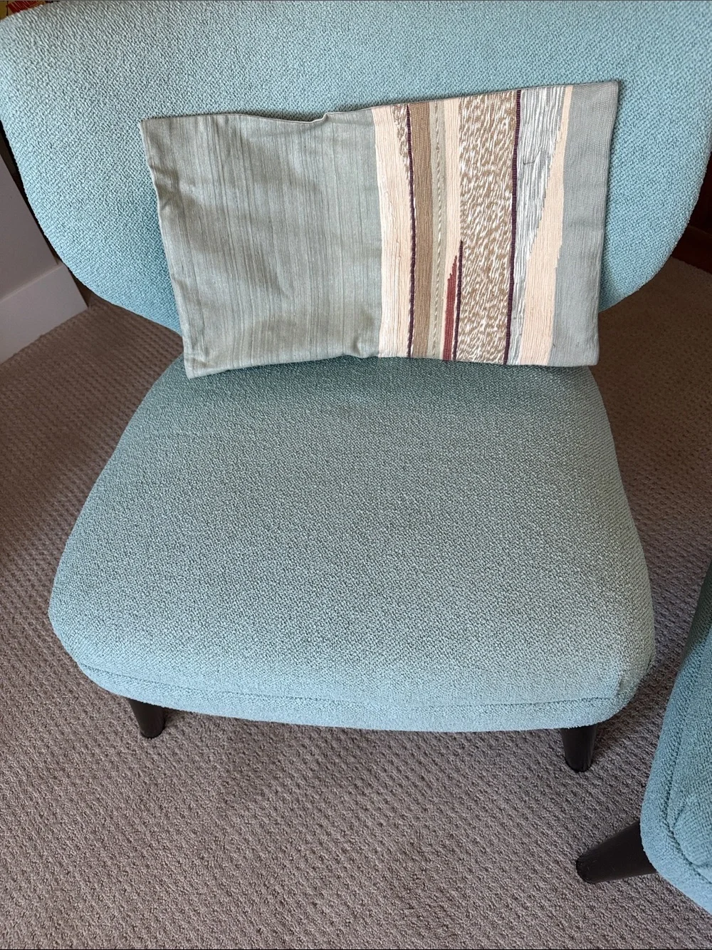 West Elm Mixed Woven Landscape Pillow Cover in Eucalyptus